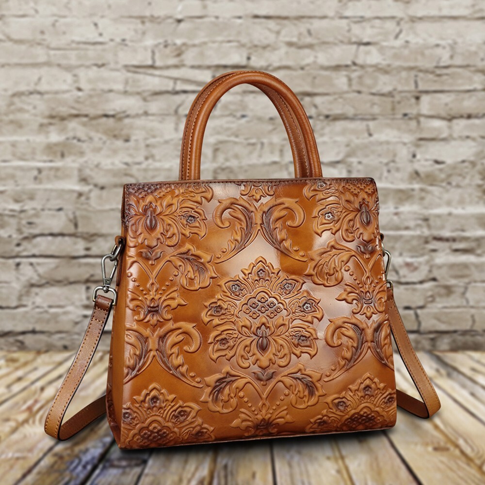 Genuine Leather Satchel for Women Top Handle Handbag Crossbody Handbags