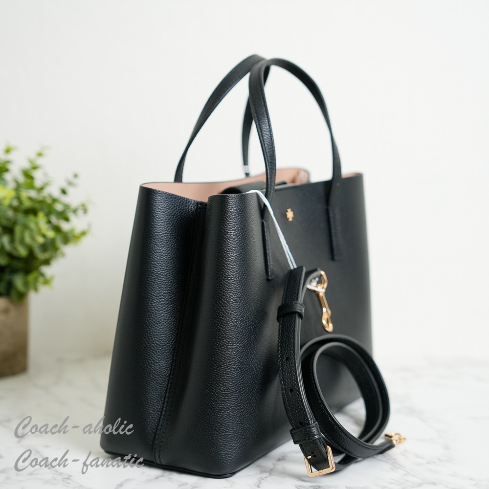 Tory Burch Blake Small Tote Crossbody & Slim Slim Envelope Wallet in Black *SET*