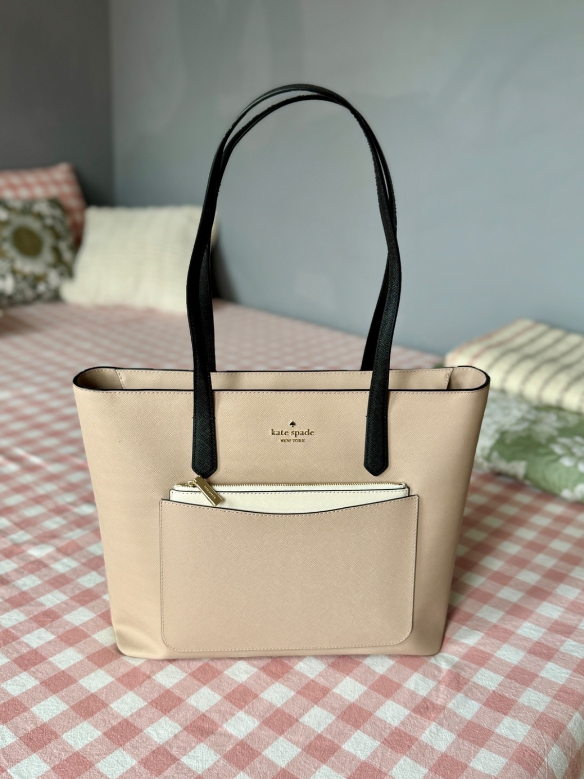 Kate Spade handbag staci colorblock large leather tote bag