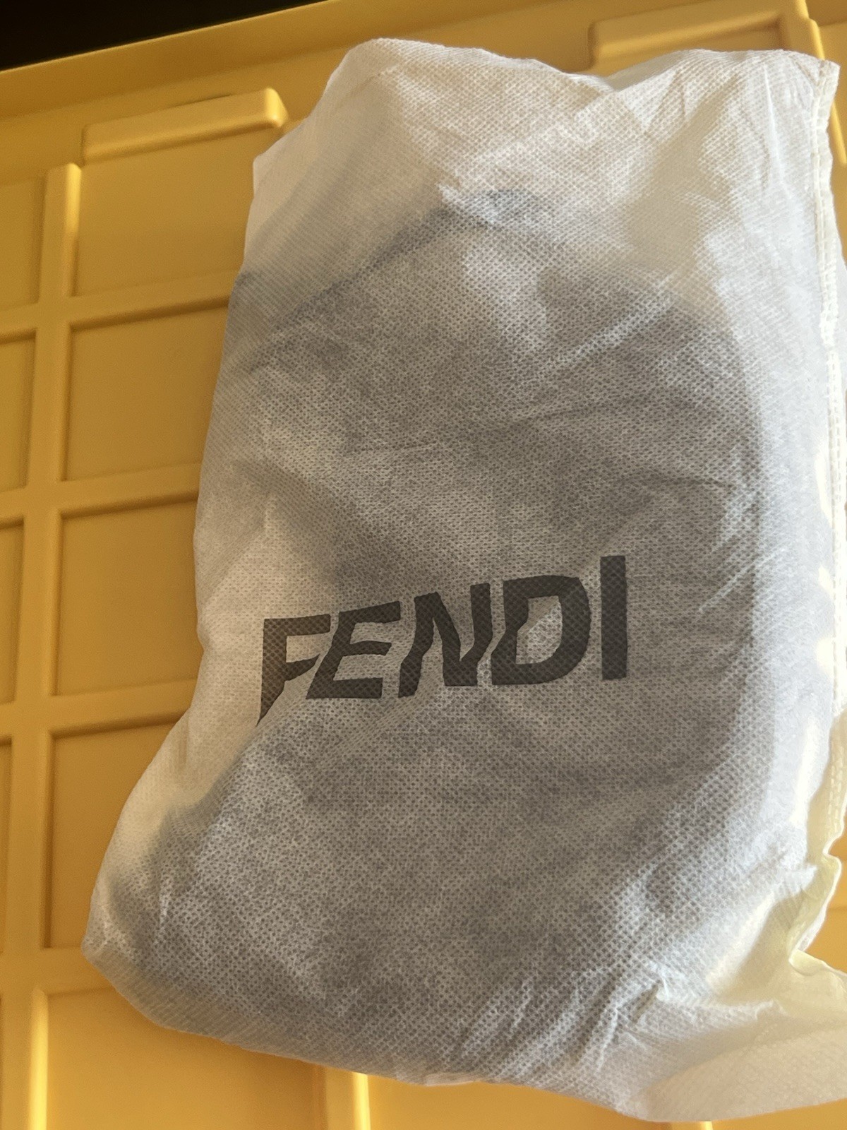 Fendi Brown Zucca Logo Small Crescent Shoulder Bag Zip Adjustable Strap Dust Bag