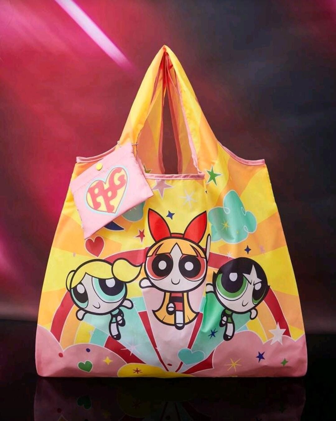 PowerPuff Girls Reusable Folding Bag Purse Shopping Gift Present Girl New