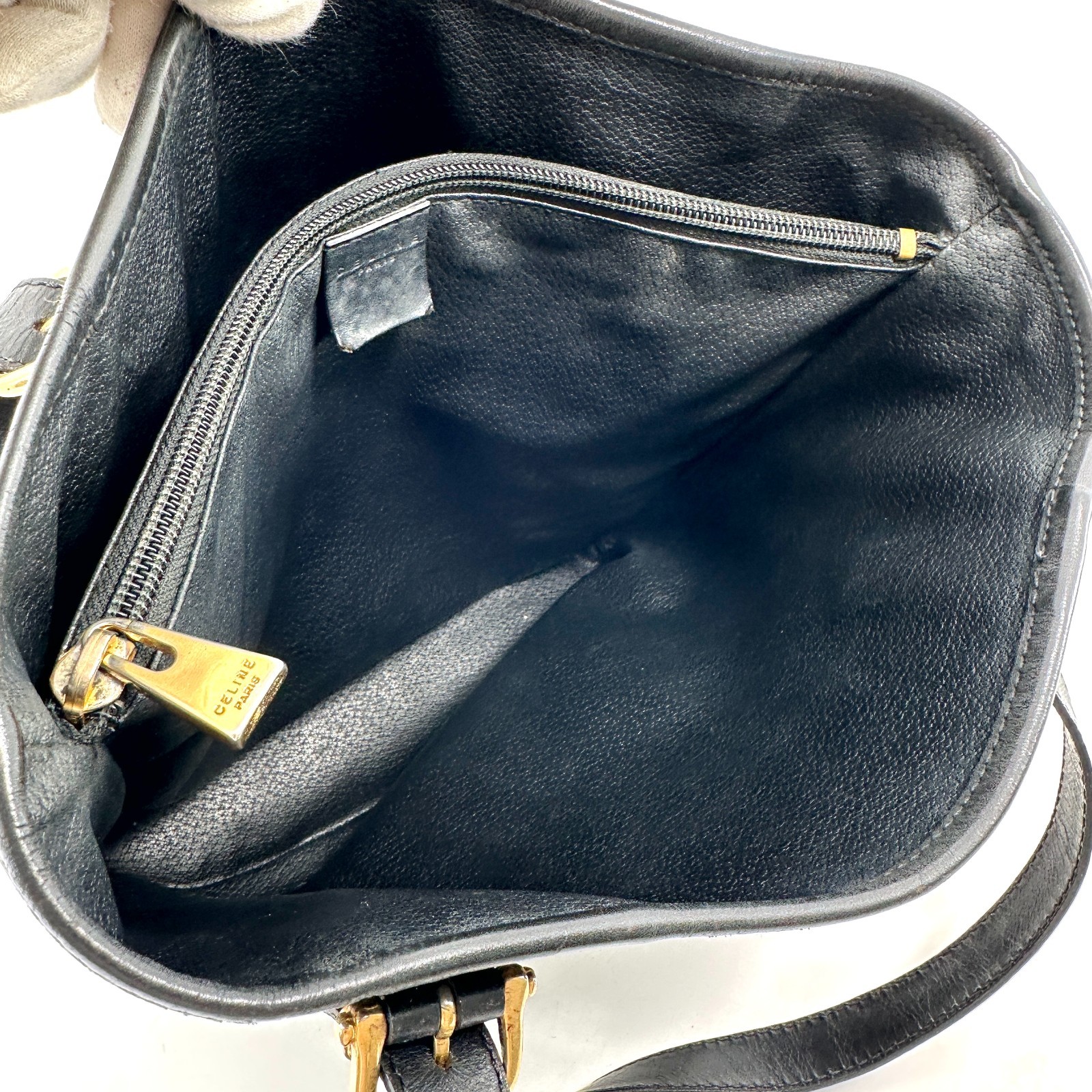 Celine Macadam PVC Leather Tote Bag Brown Black Gold
