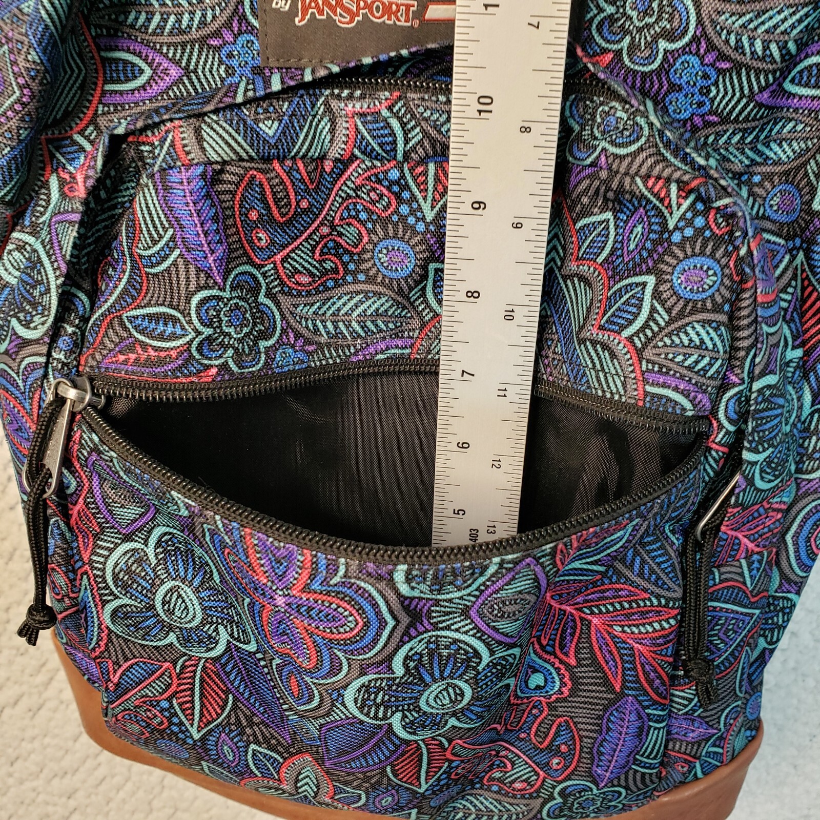 Trans by JanSport Backpack Multicolor Floral Boho Print Unisex 17in School Bag