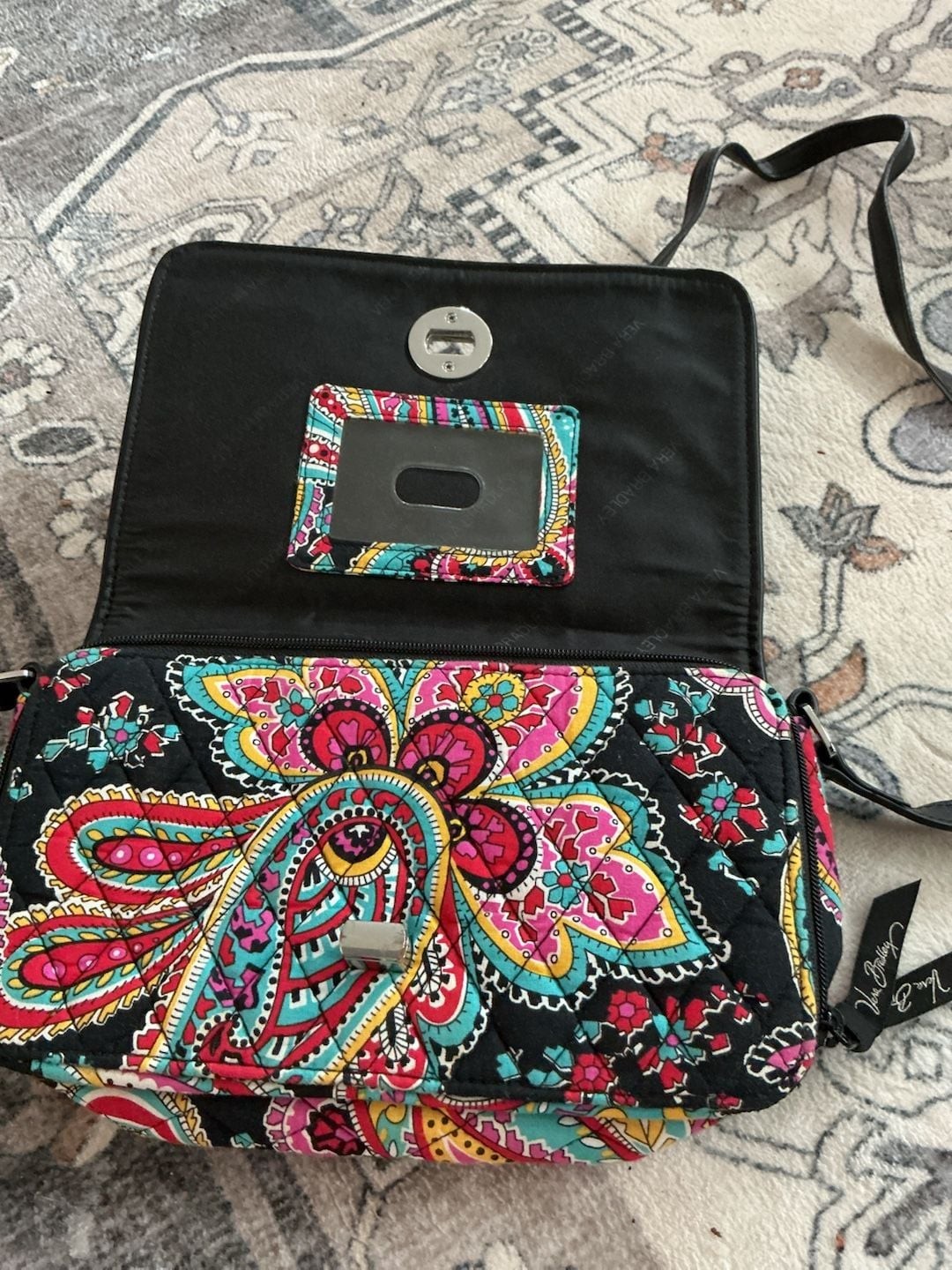 Vera Bradley Quilted Turnlock Crossbody Bag in Parisian Paisley