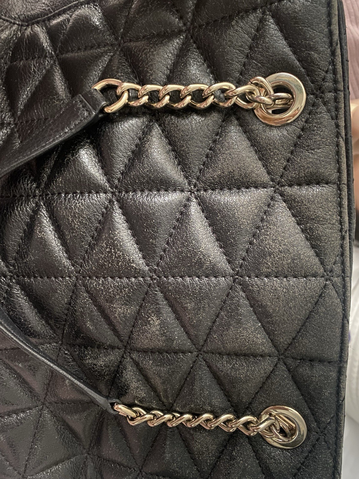 kate spade new york Black Quilted Satchel Top Handle, Gold Hardware, Detachable