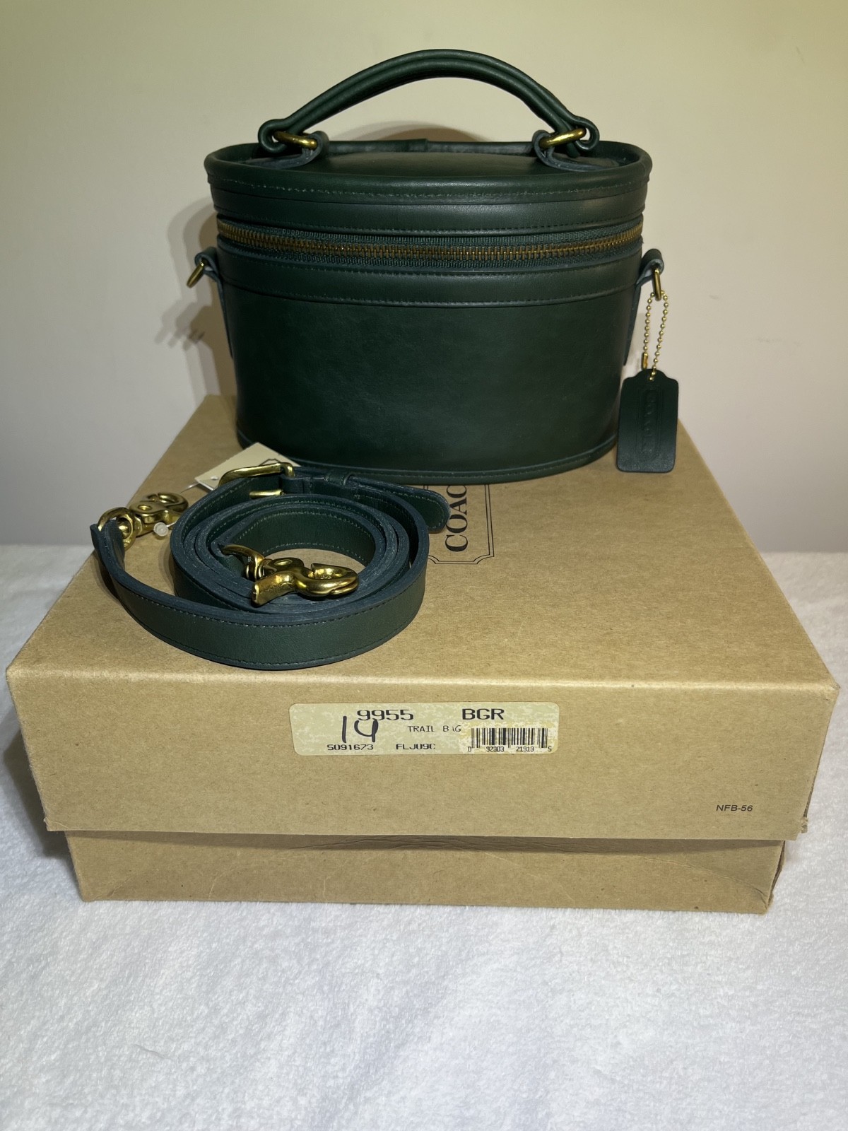 BRAND NEW Rare COACH VINTAGE Train/ Trail Bag 9955 TOP HANDLE CROSSBODY – GREEN