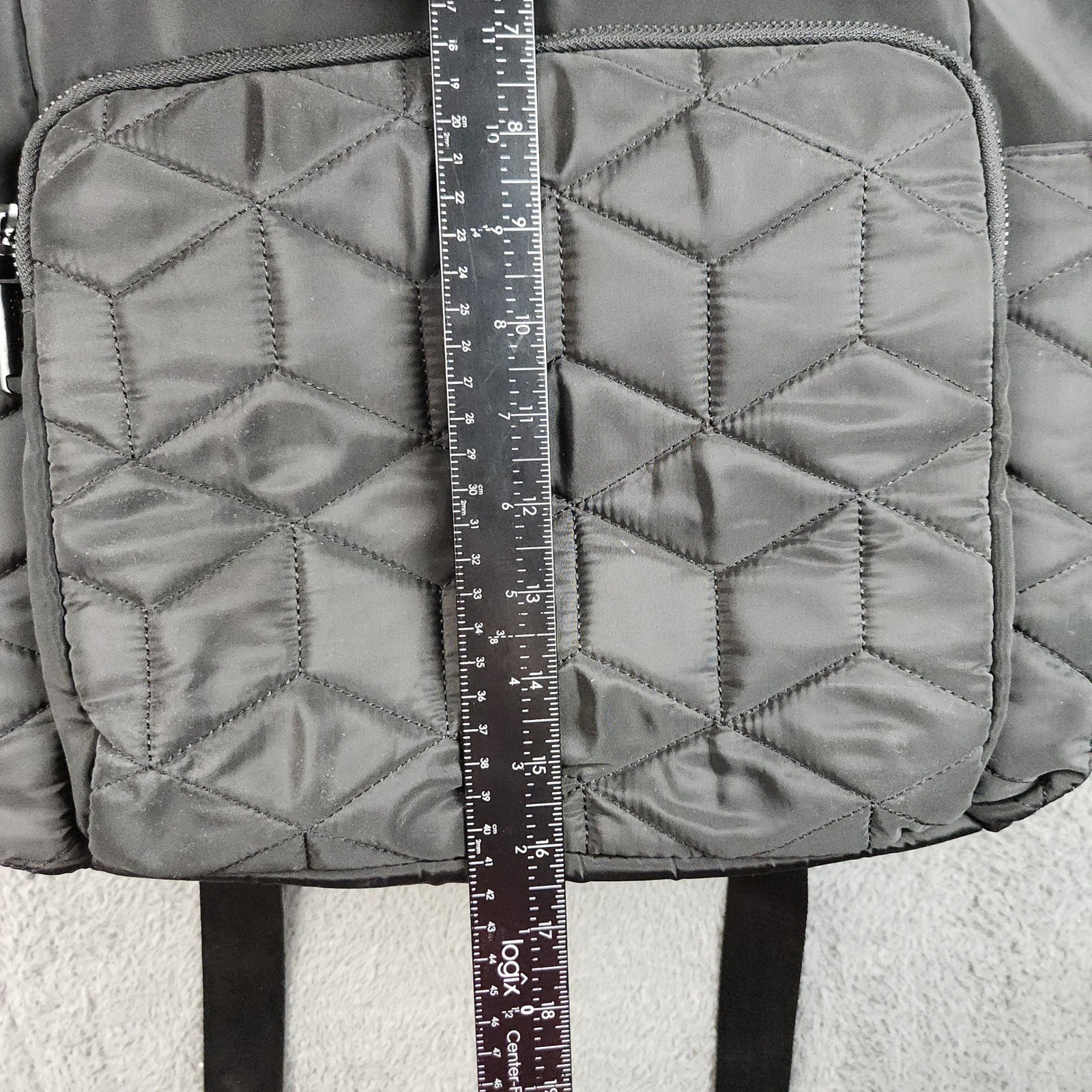 Steve Madden Backpack Large Black Quilted Nylon Travel Bag Diaperbag 16″x 6″