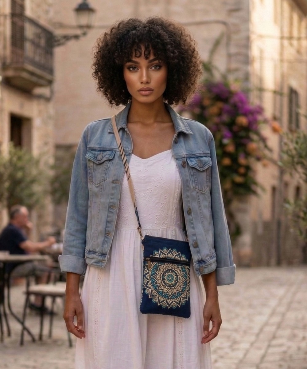Mobile,Passport,Card Holder, Wallet Pouch Printed Cotton Quilted Side Sling Bags
