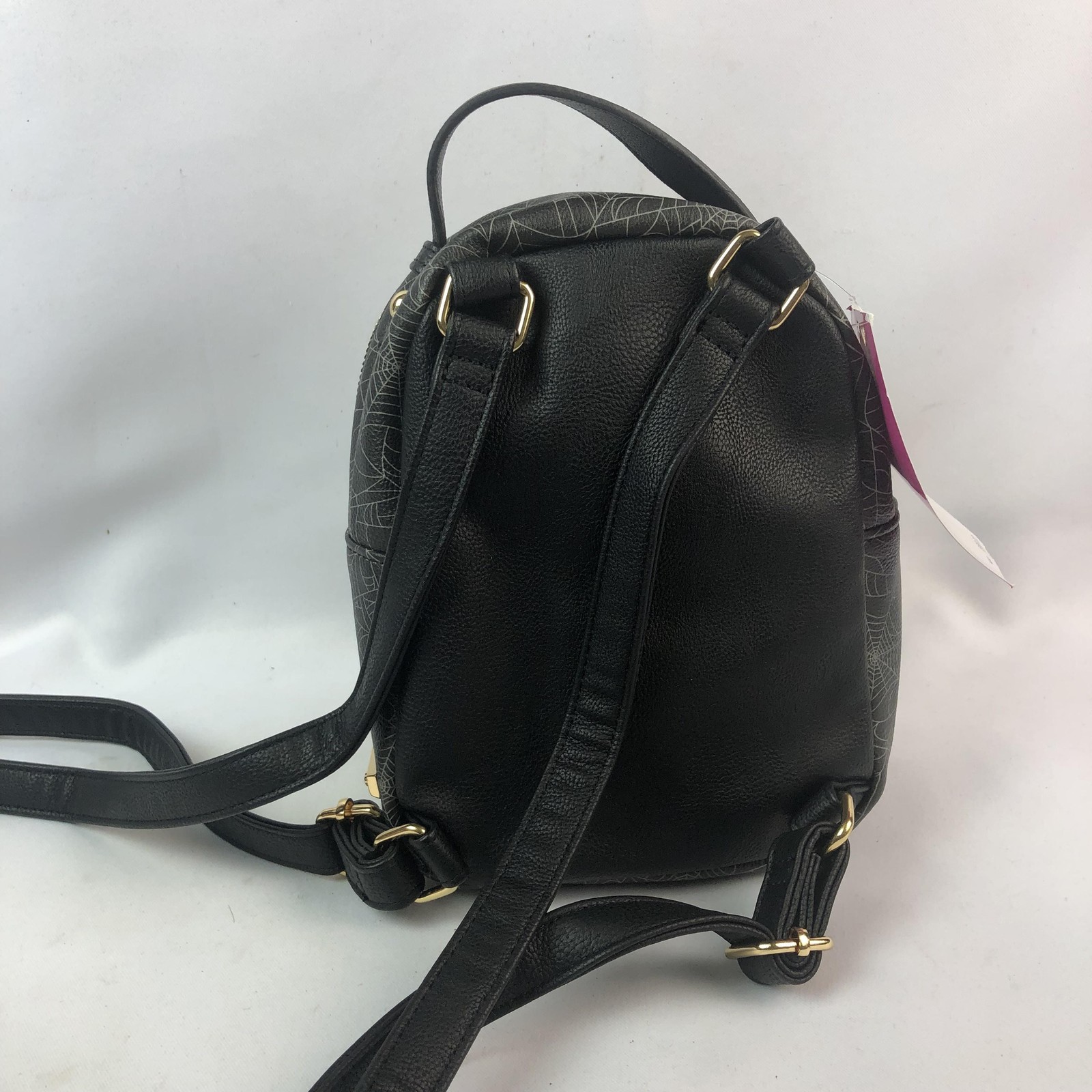 Betsey Johnson Backpack Womens Mini Black Cat Web Halloween Faux Leather Bag NWT