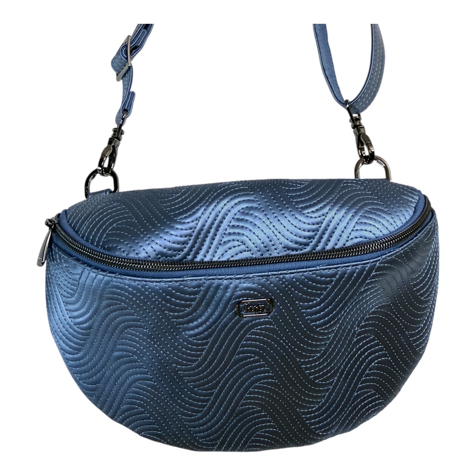 Lug Tumble Navy Blue Wave Quilted Convertible Belt Bag Crossbody Fanny Pack