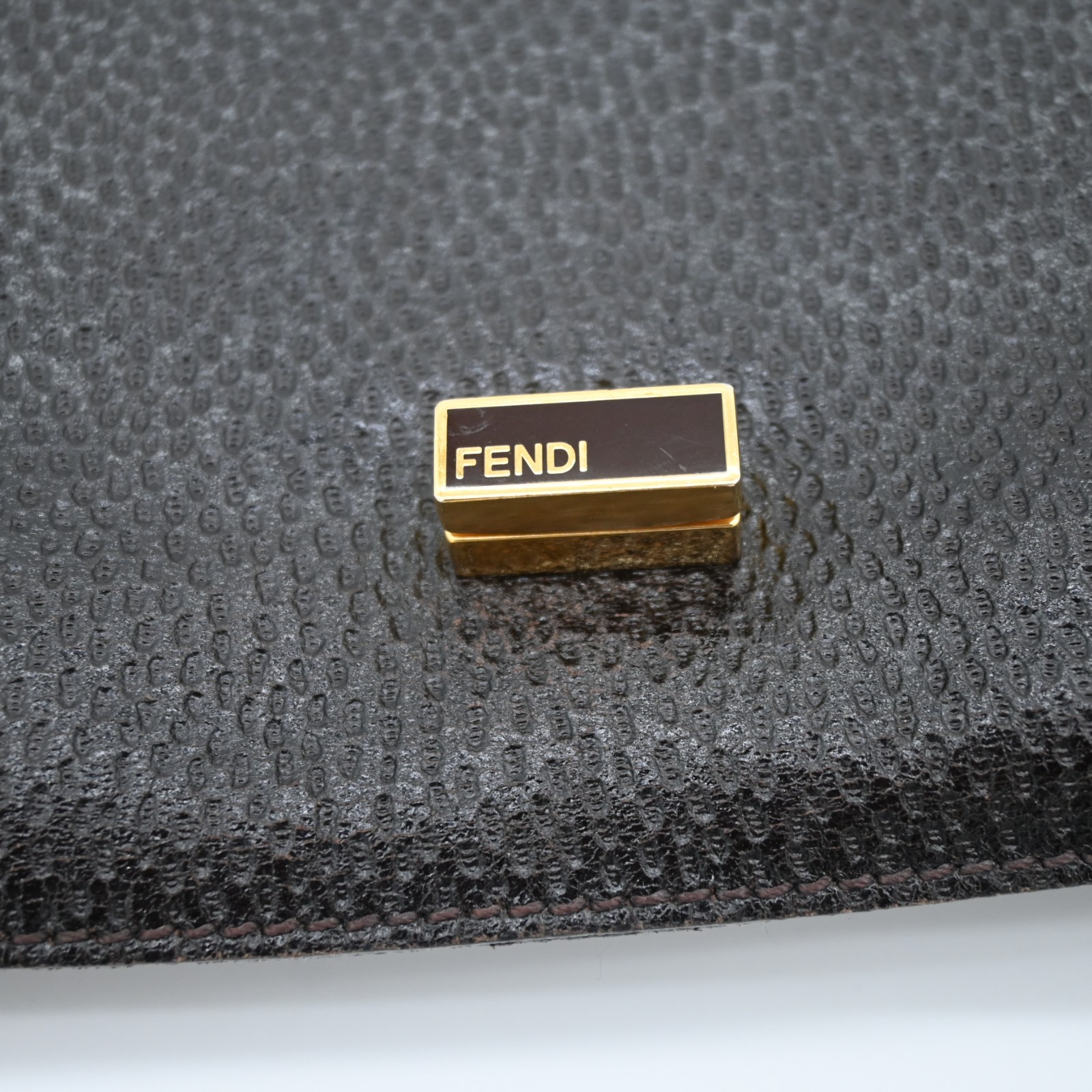 Fendi Classico No.1 Brown Leather Crossbody Messenger Satchel Bag