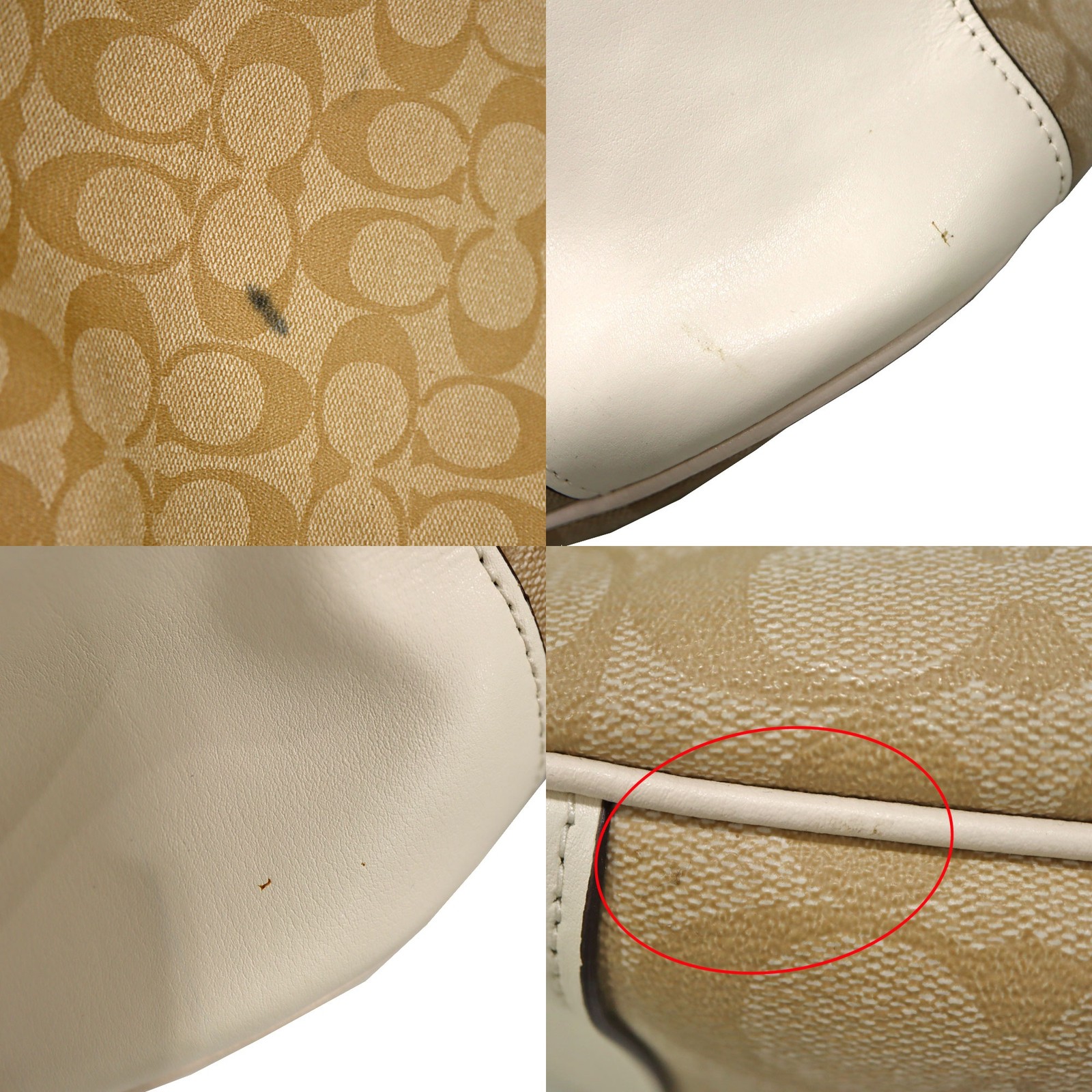 Coach One Shoulder Bag F29209 Leather Beige Women’s #KNB7450