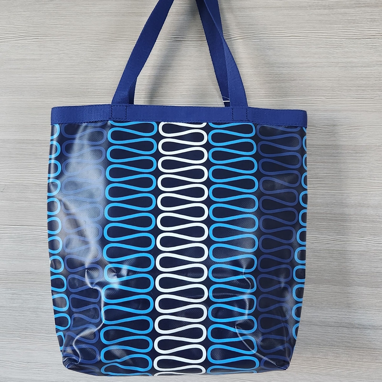 Jonathan Adler Talulla Large Beach Tote Navy White Feather Medallion Bag New HTF
