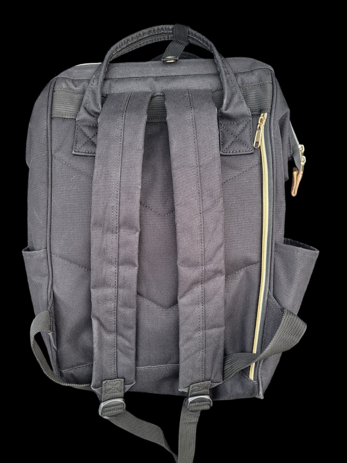 Himawari Waterproof Canvas Laptop Backpack Bag with Side Pockets & USB in BLACK