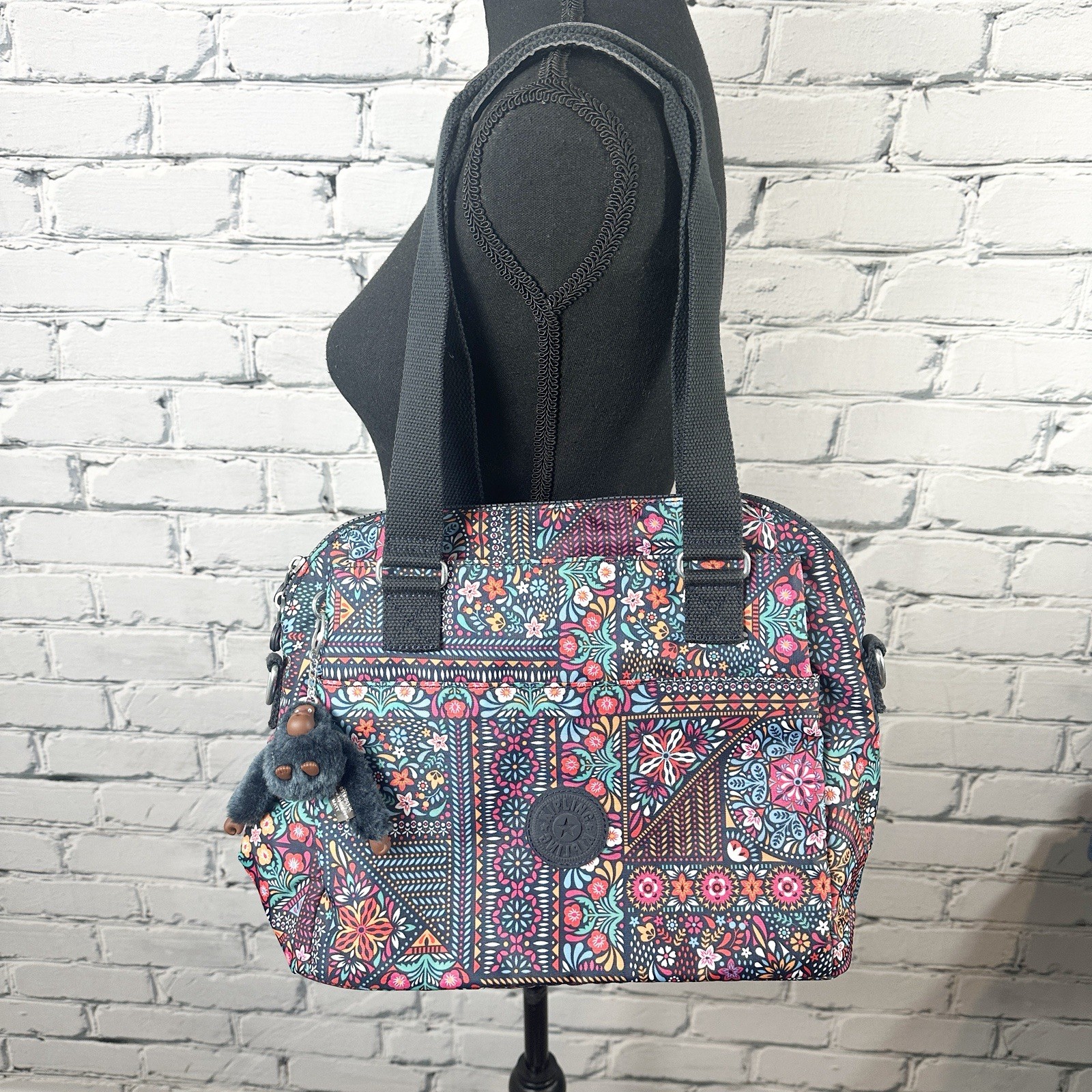 Kipling Felicity Zip Top Shoulder Bag Floral Nylon Dizzy Darling Pattern Boho