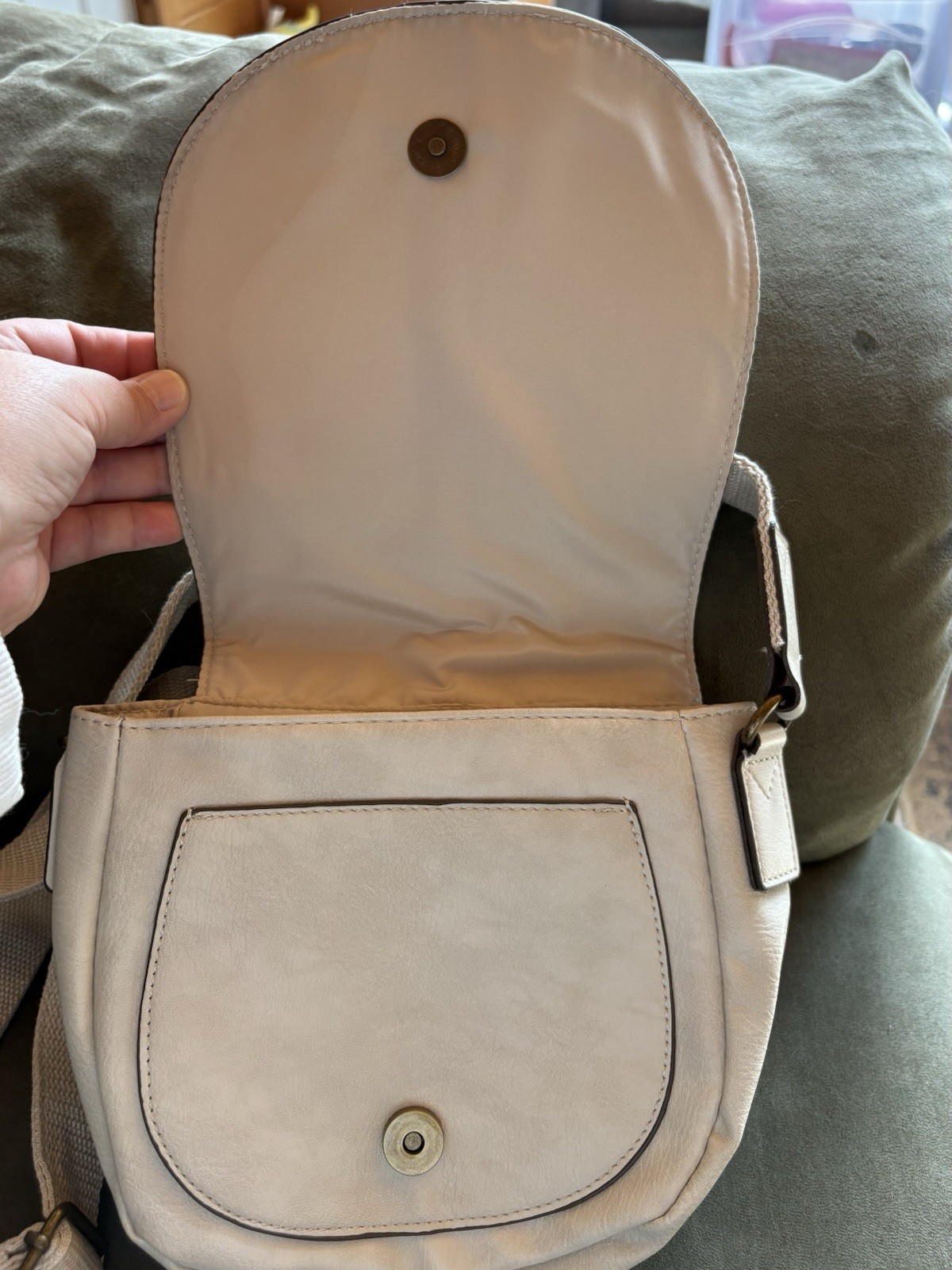 TIME AND TRU Emery Crossbody Purse Bag Boho Style Beige