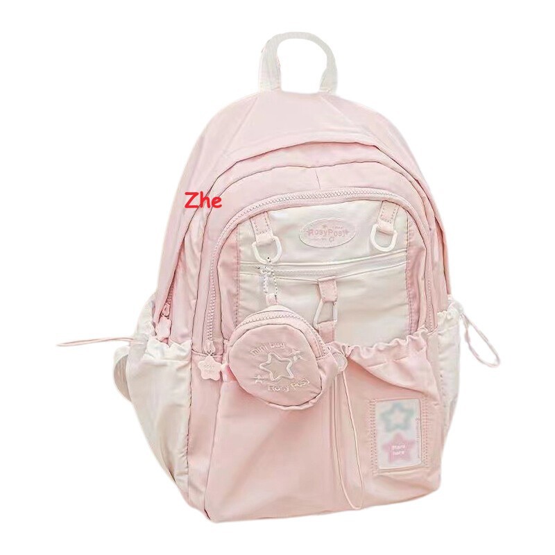 Women Unisex Girl Cute Cartoon Student School Bag Drawstring Shoulder Backpack