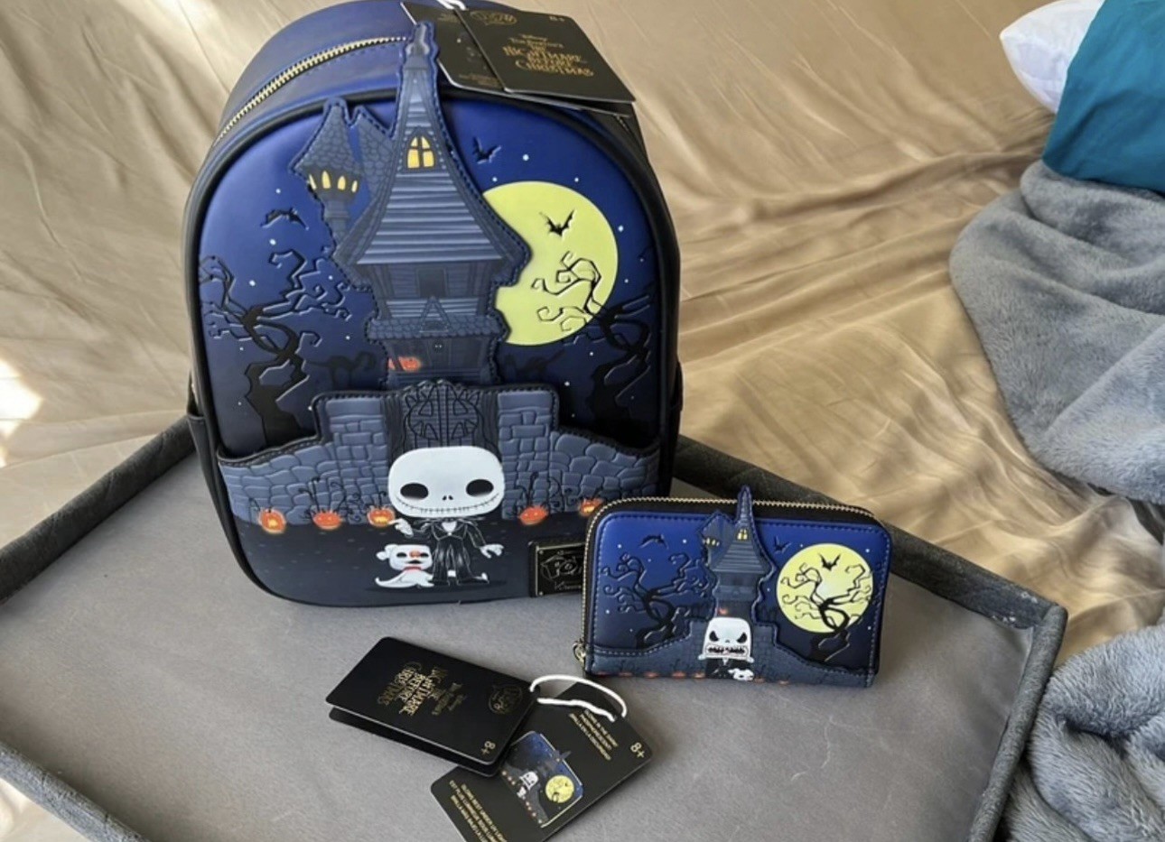 Loungefly Nightmare Before Christmas Pop Mini Backpack Purse And Wallet Set