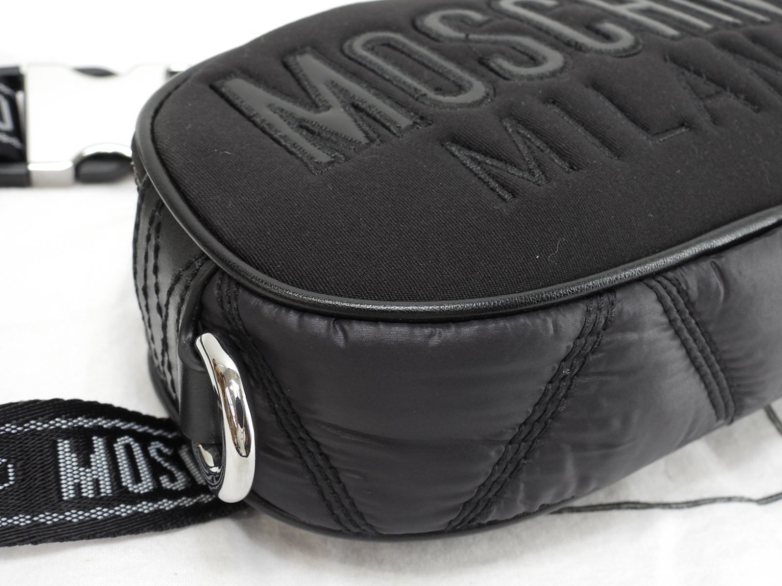 Moschino belt bag nylon black body bag 7*4.1*2.1 inch