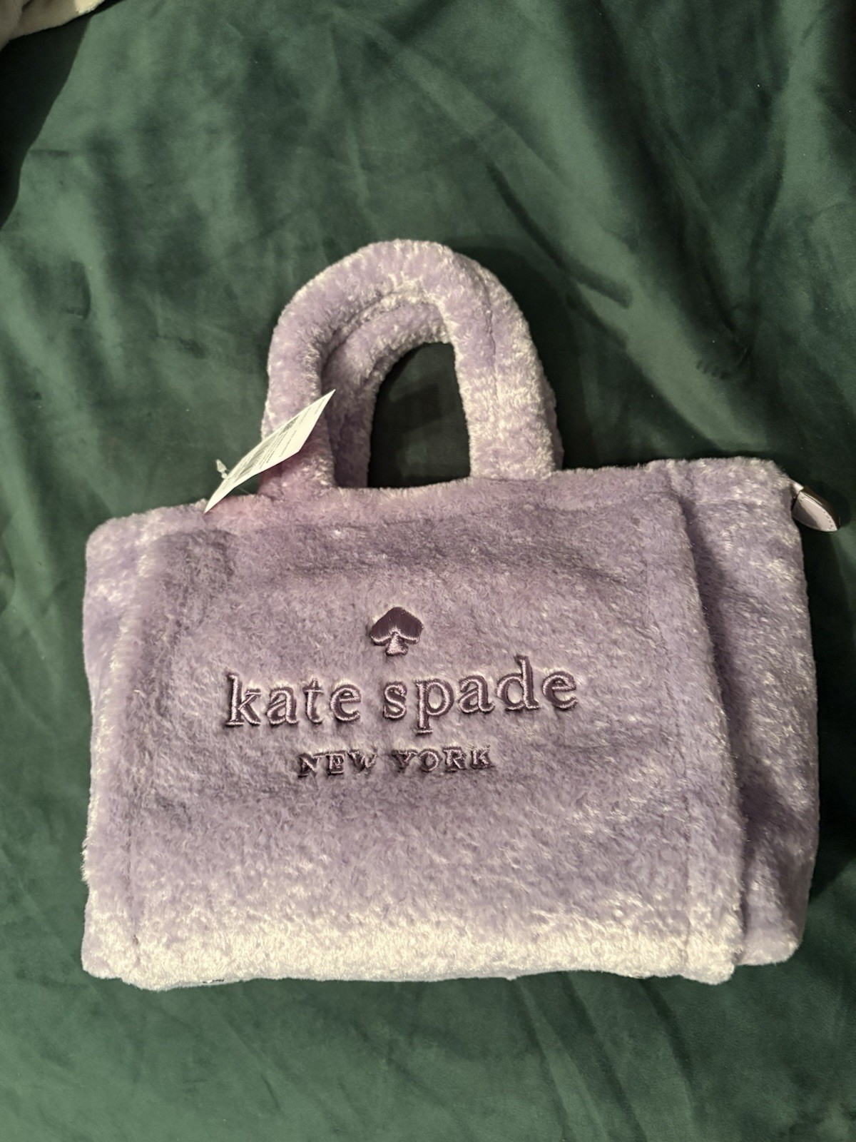 NWT! KATE SPADE Ella Lilac Frost Faux Fur Shearling Crossbody