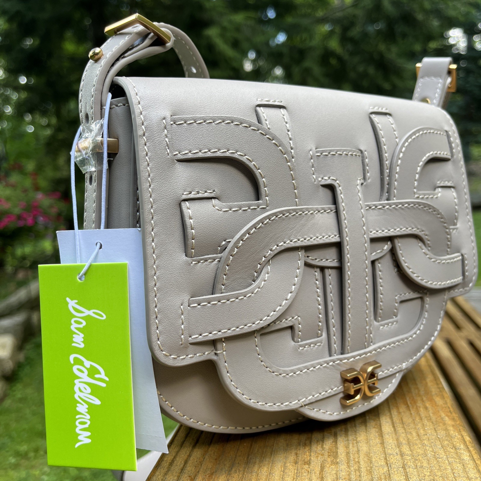 SAM EDELMAN ARTISTIC TAUPE 100% COWHIDE LEATHER CROSSBODY SHOULDER BAG;MSRP $285