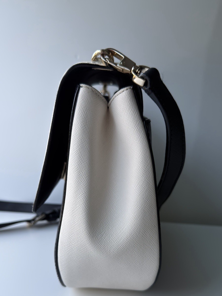 Kate Spade Cameron Street Byrdie Black & White Saffiano Leather Crossbody Bag