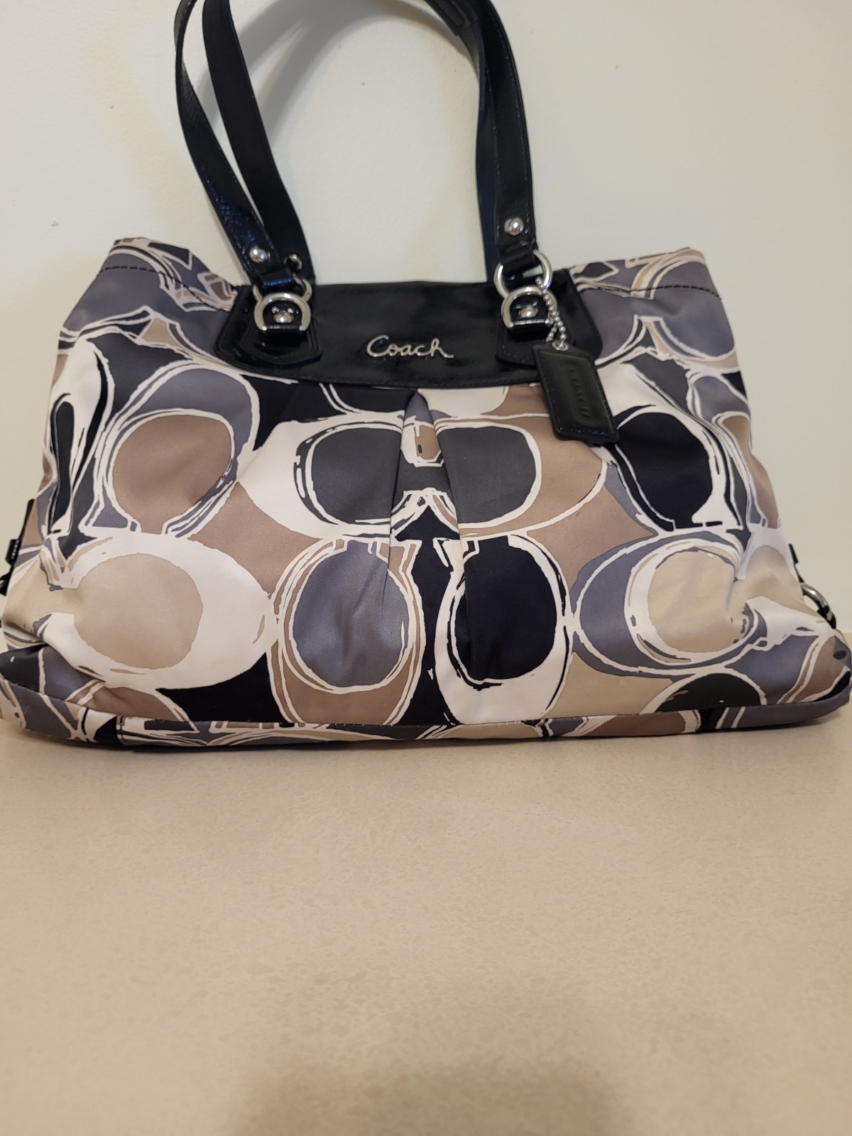 Coach Ashley Signature Sateen Large Satchel Handbag F17644