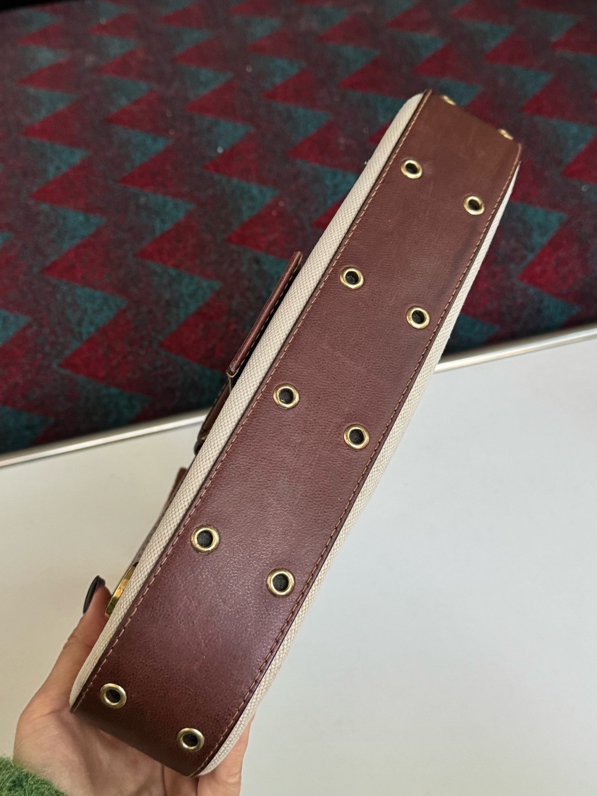 Dior Punk Normal Size Beige & Brown Canvas & Leather Shoulder Bag Duty Paid