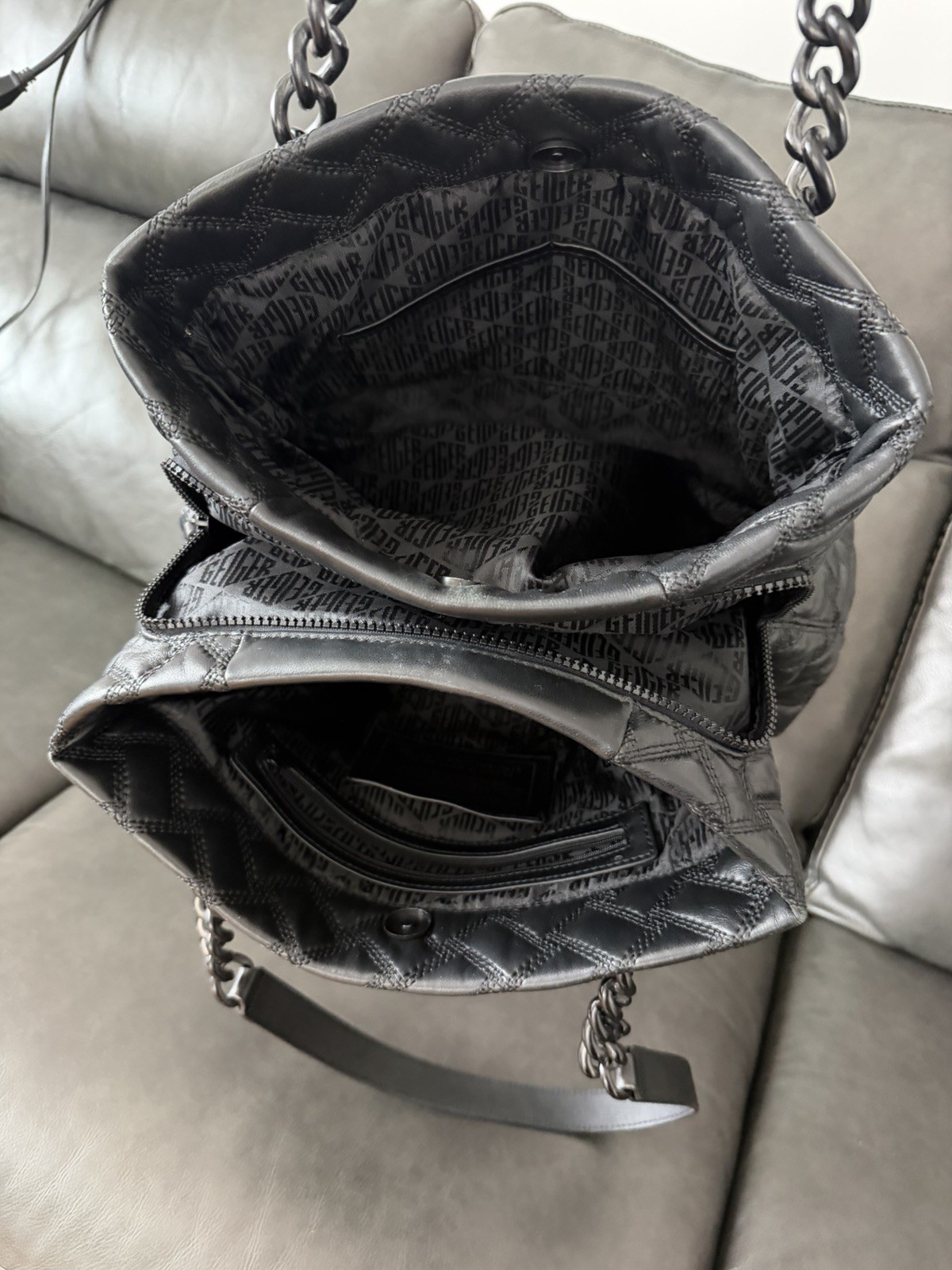 KURT GEIGER LONDON KENSINGTON DRENCH TOTE BAG Gunmetal