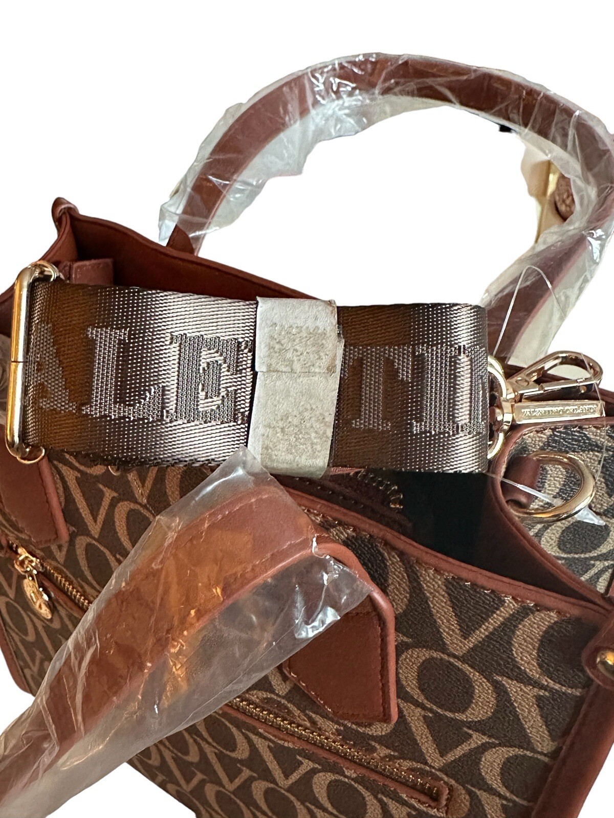 Valentino Orlandi VOVO Handbag Crossbody Brown Signature Extra Woven Strap NWT