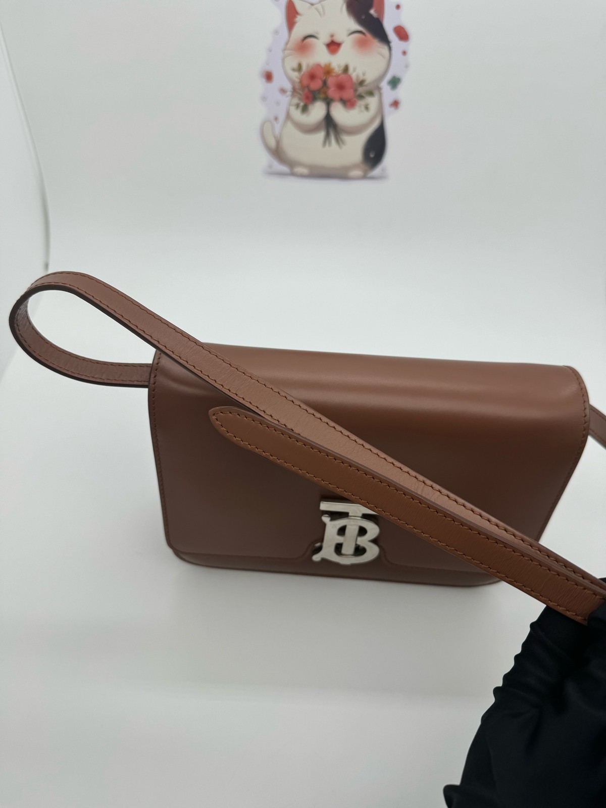 Burberry TB Series Normal Caramel Brown Box Calf Leather Shoulder Crossbody Bag