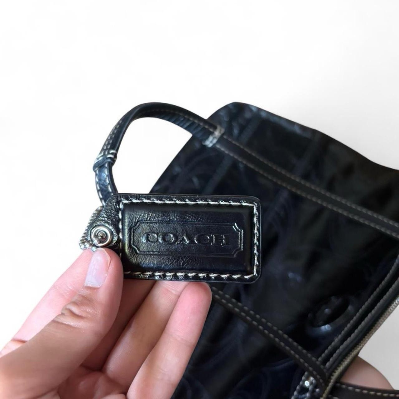 vintage coach east west gallery tote bag