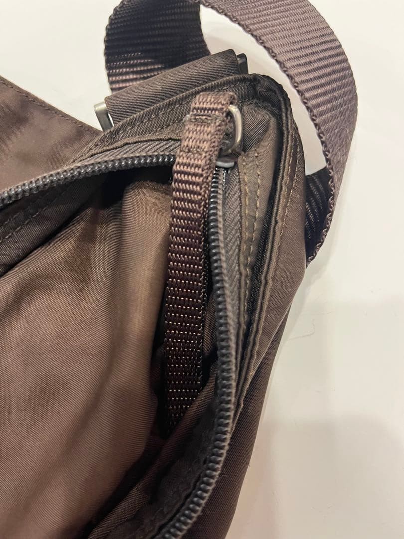 PRADA Nylon Crossbody Shoulder Body Bag Pouch Brown Strap 120cm Woman Accessorie