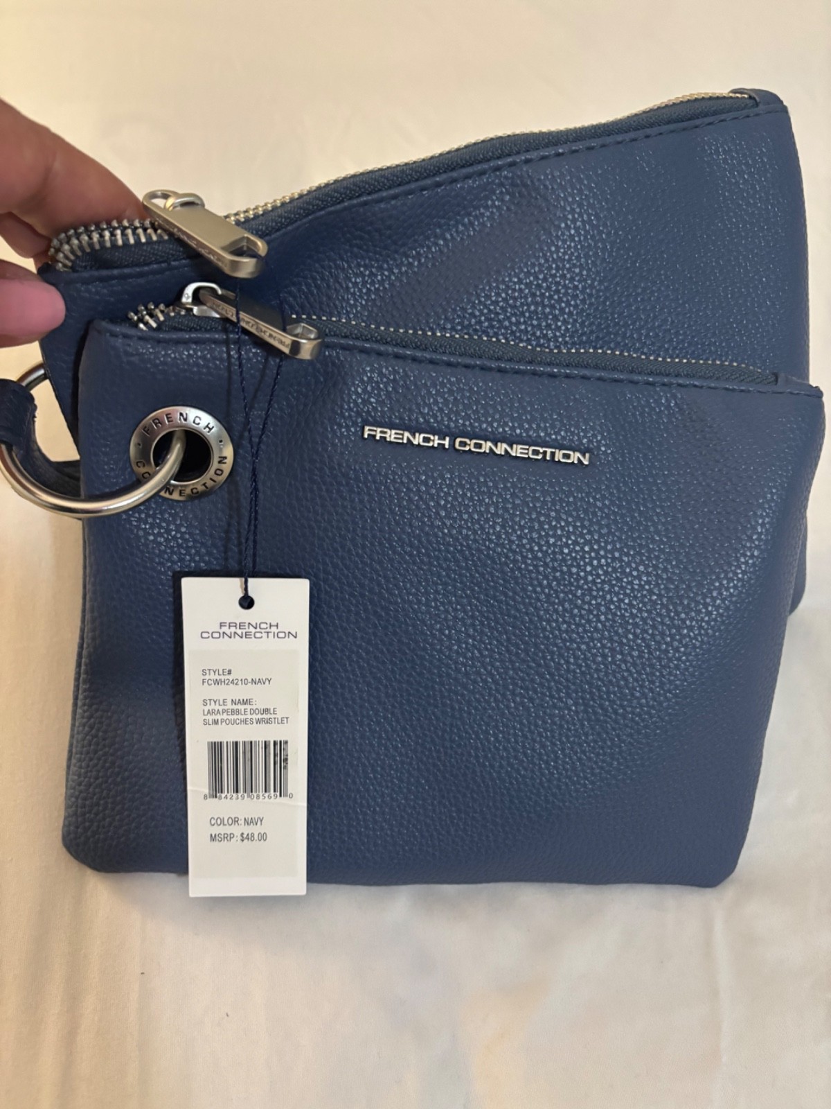 french connection lara pebble double slimmpouches navy