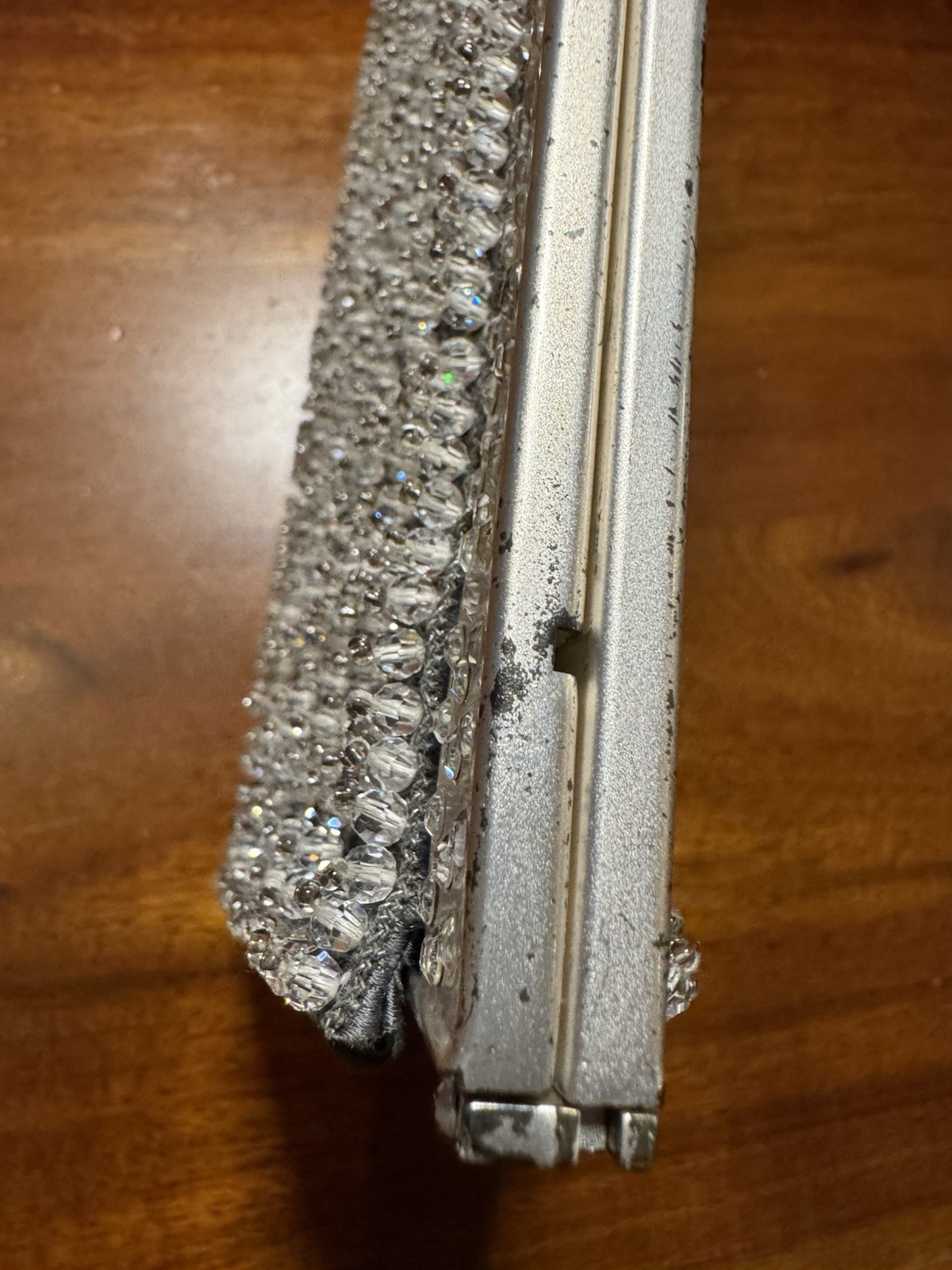 Daniel Swarovski Gray Silver Embellished Evening Purse Bag – Made In Paris