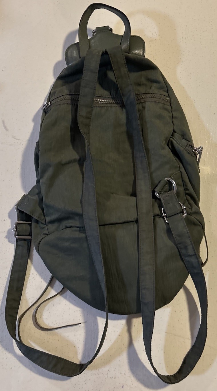 Rebecca Minkoff Julian Small Backpack Womens Green Paratrooper Leather Nylon