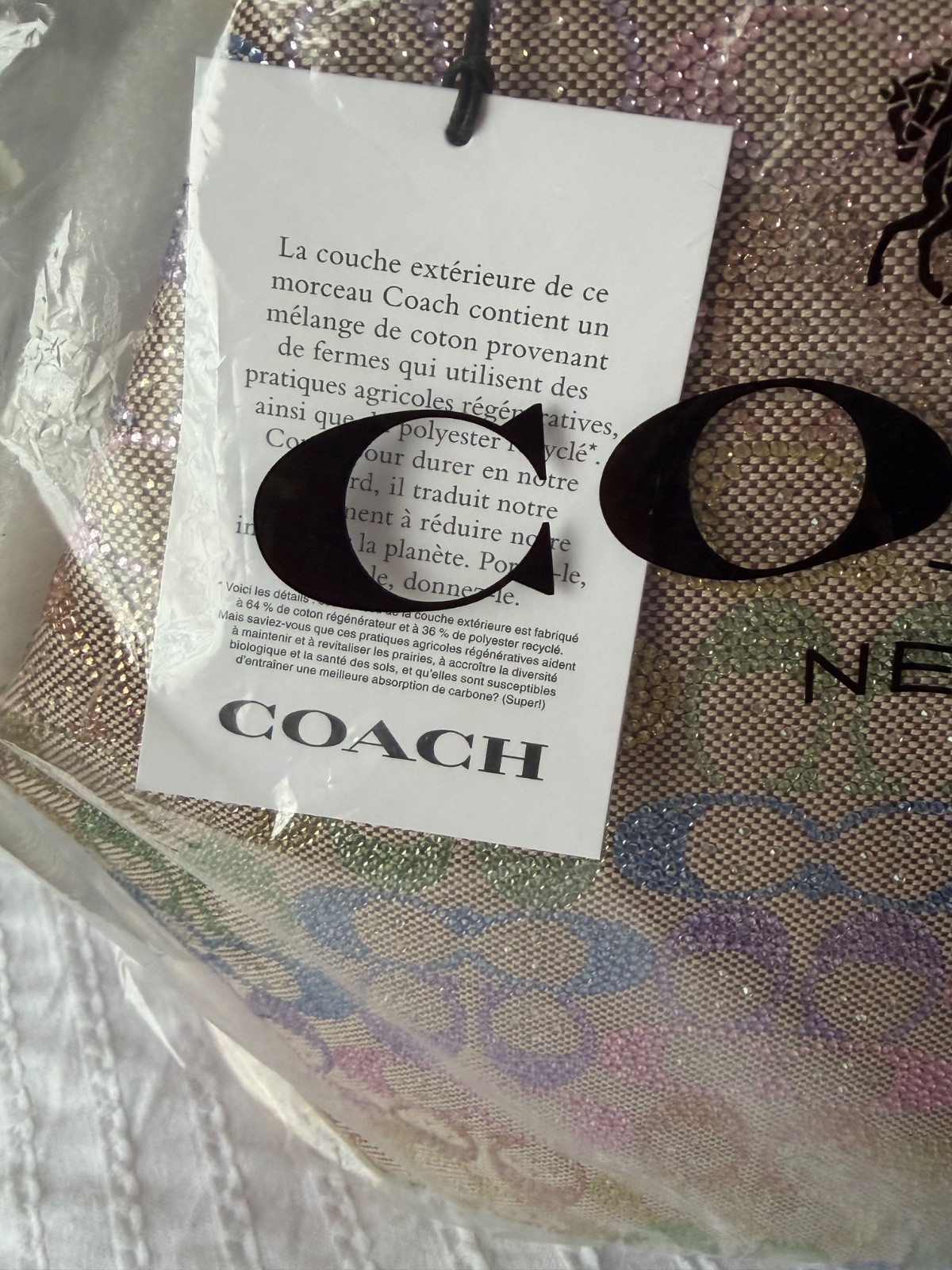 Coach Kisslock Frame Clutch Handbag Rainbow Crystal NWT
