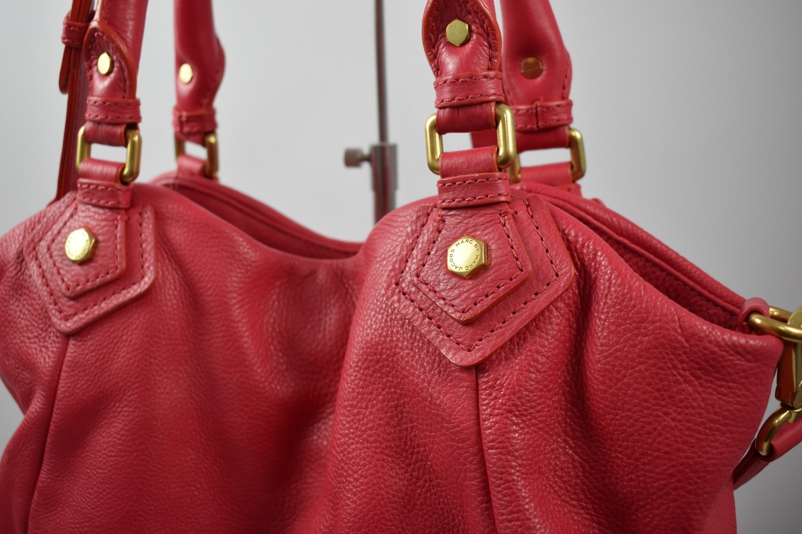 Marc by Marc Jacobs Q Fran Large Shoulder Strap Bag Dark Magenta Pink Purse Tote