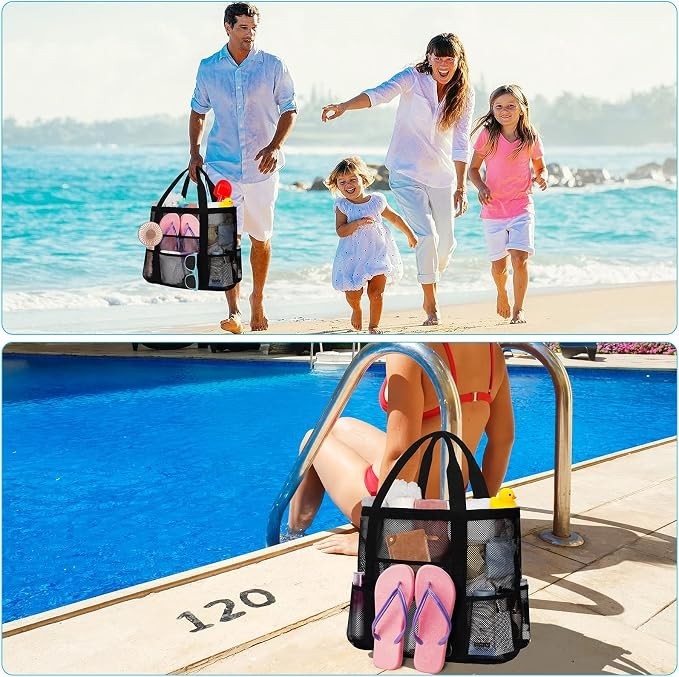 Mesh Beach Bags for Women – Plus Waterproof Sandproof Tote Bag
