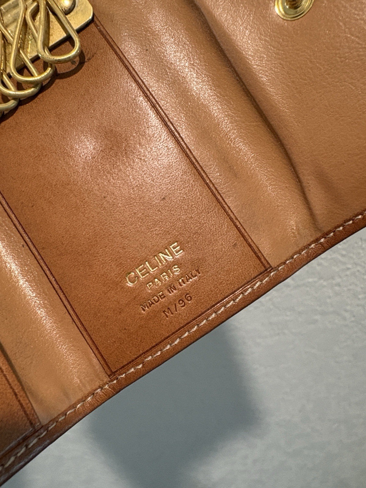 Celine Monogram Canvas Monogram Canvas Leather Triomphe Key Case