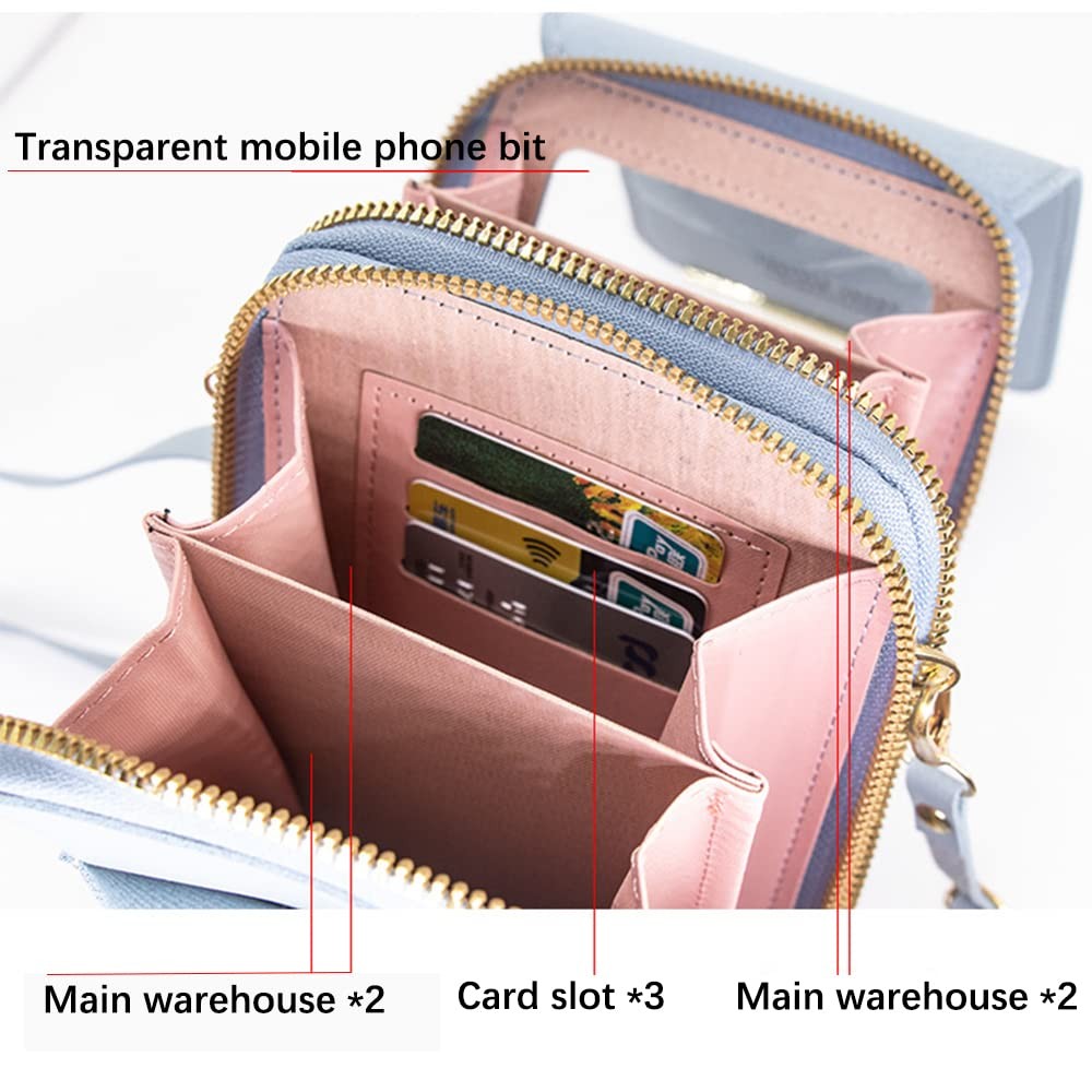 Anti-Theft Leather Bag,Small Crossbody Cell Phone Purse Wallet for Women,Touc…