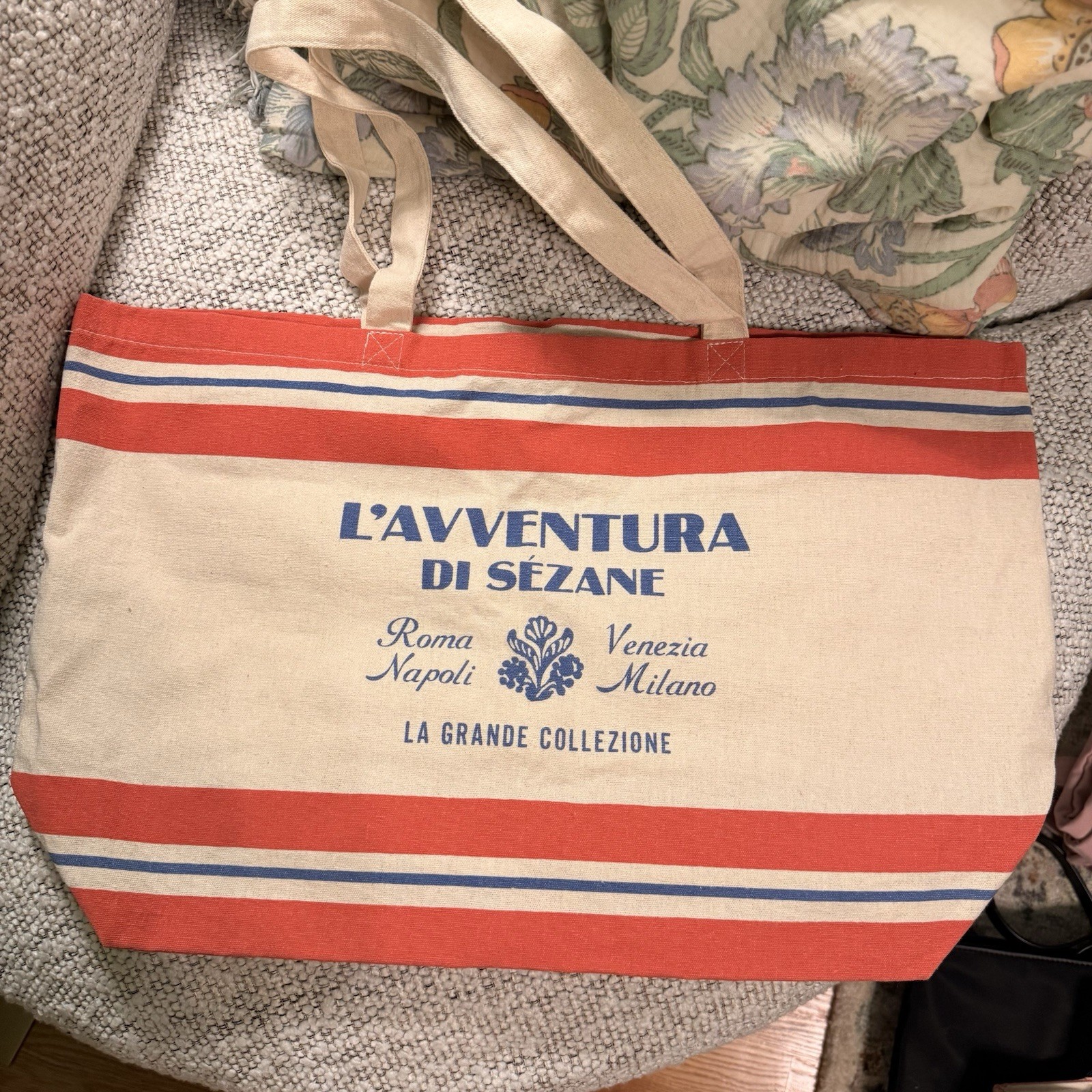 Sezane Shopping Tote Bag Red Stripe Italy L’Avventura Di Sézane Totebag