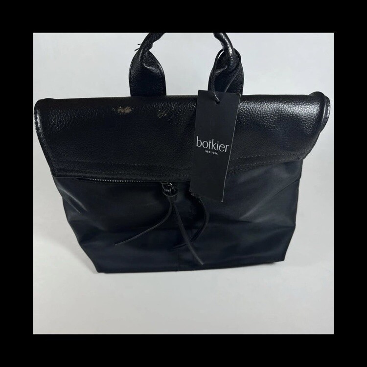 Botkier Trigger Mini Backpack Black Purse Bag New York Zippers Polyester Tags