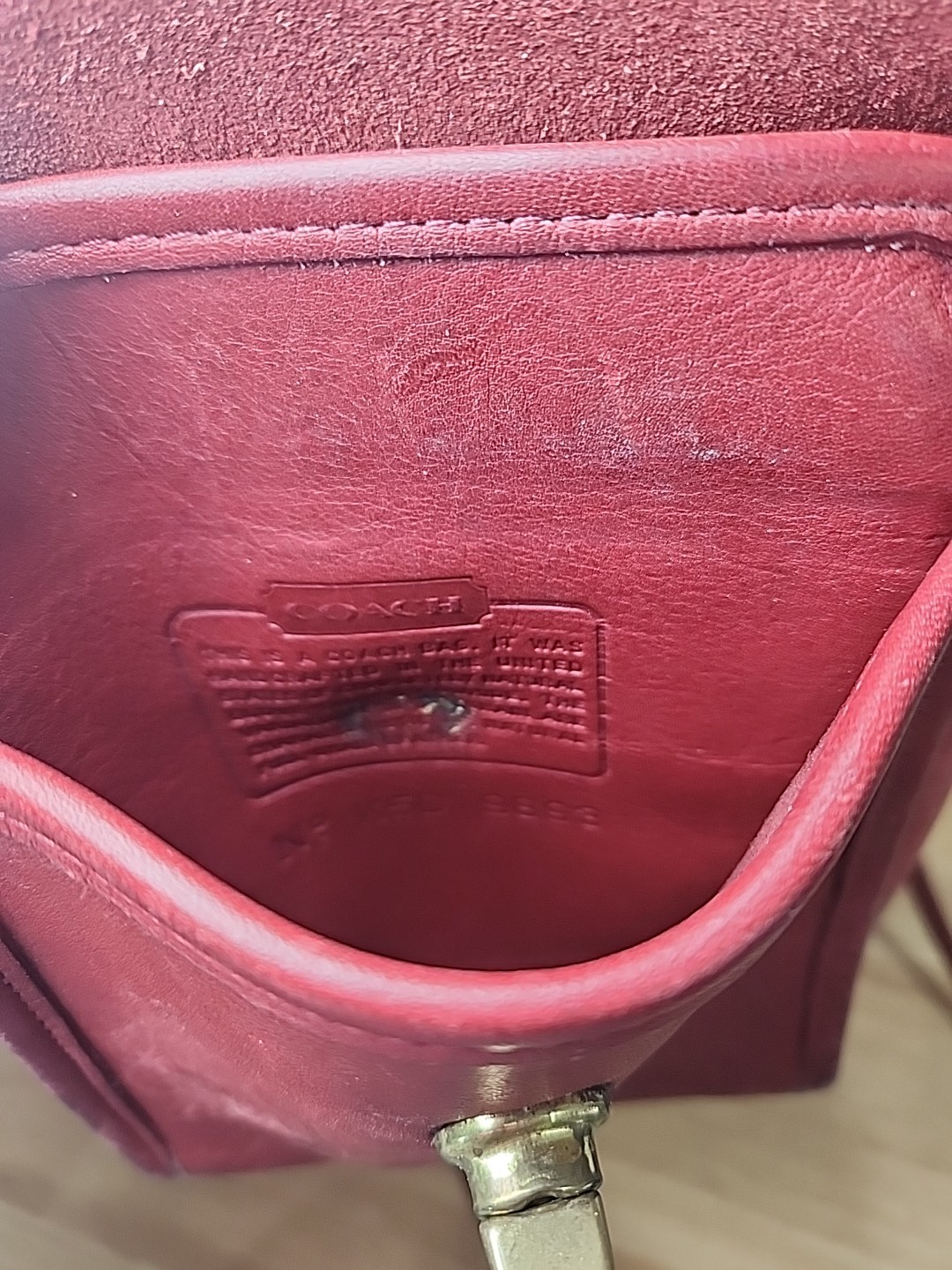 Vintage Coach USA Red Leather Scooter Crossbody Bag Flap Turn Lock Closure VGC