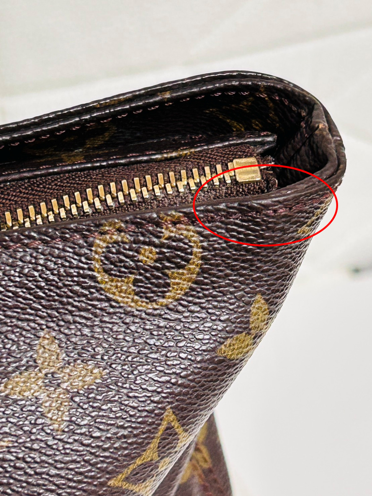 Louis Vuitton Monogram Cabas Mezzo M51151 Brown Tote Shoulder Bag LV