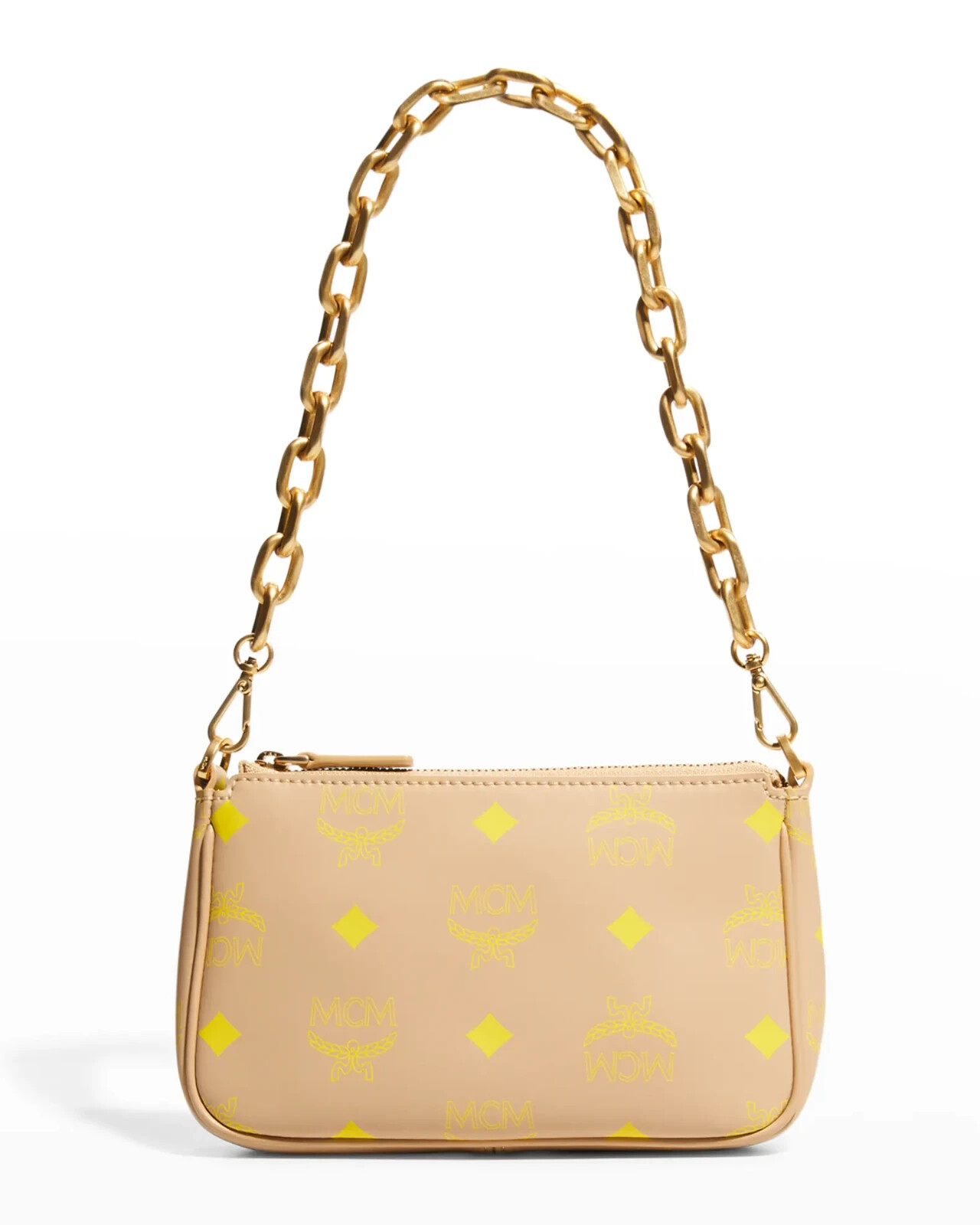 MCM Mini Color Splash Logo Shoulder Bag in Croissant L133622 One Size