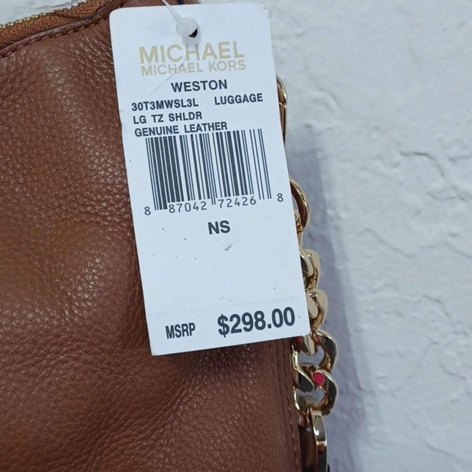 NWT Michael Kors Weston crossbody satchel handbag purse luggage leather $297