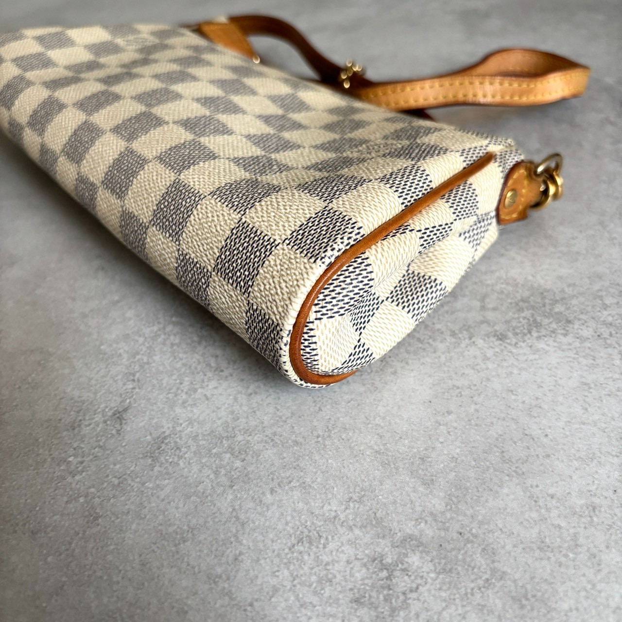 LOUIS VUITTON LV GHW Eva 2 Way Shoulder Bag N55214 Damier Azur White