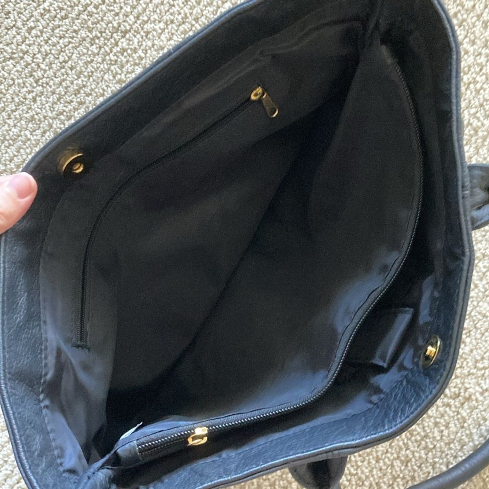 A.P.C. Vintage Black Shoulder Bag Genuine Leather Handbag Pockets NWOT