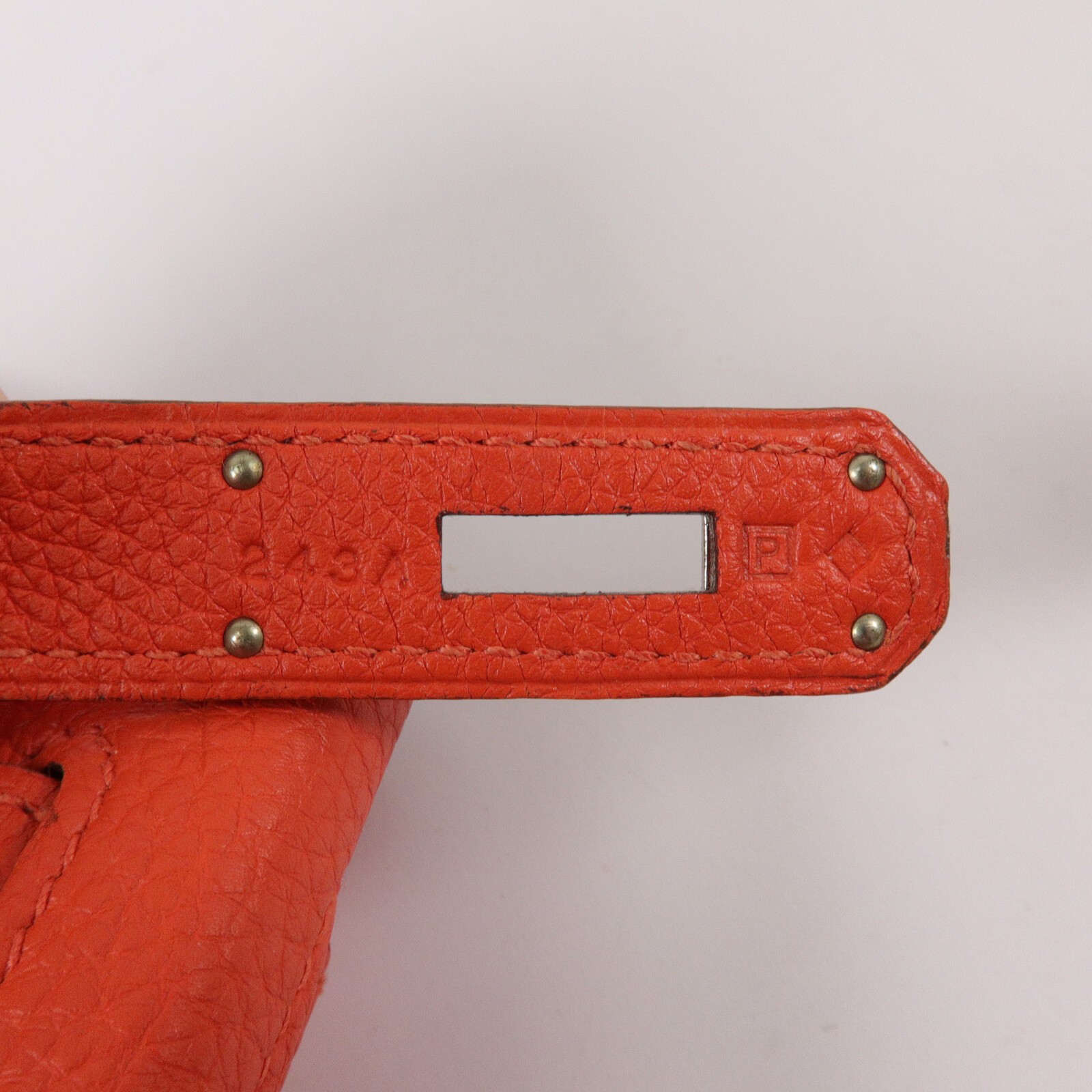 HERMES PHW Birkin 40 Handbag Togo Leather Orange Poppy